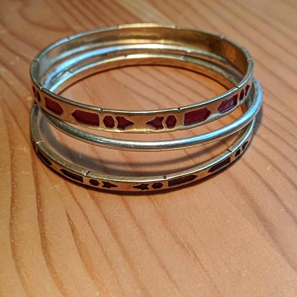 Lucky brand set of 3 cuff bracelets.